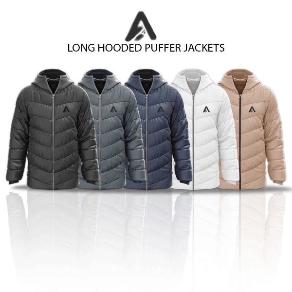 ASA Custom Long Hooded Puffer Jacket