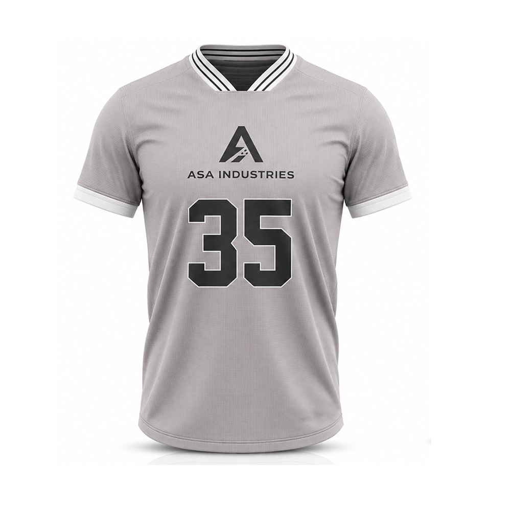 ASA ProMatch Custom Soccer Uniform Kit – Jersey & Shorts — Light Grey / Charcoal — Front