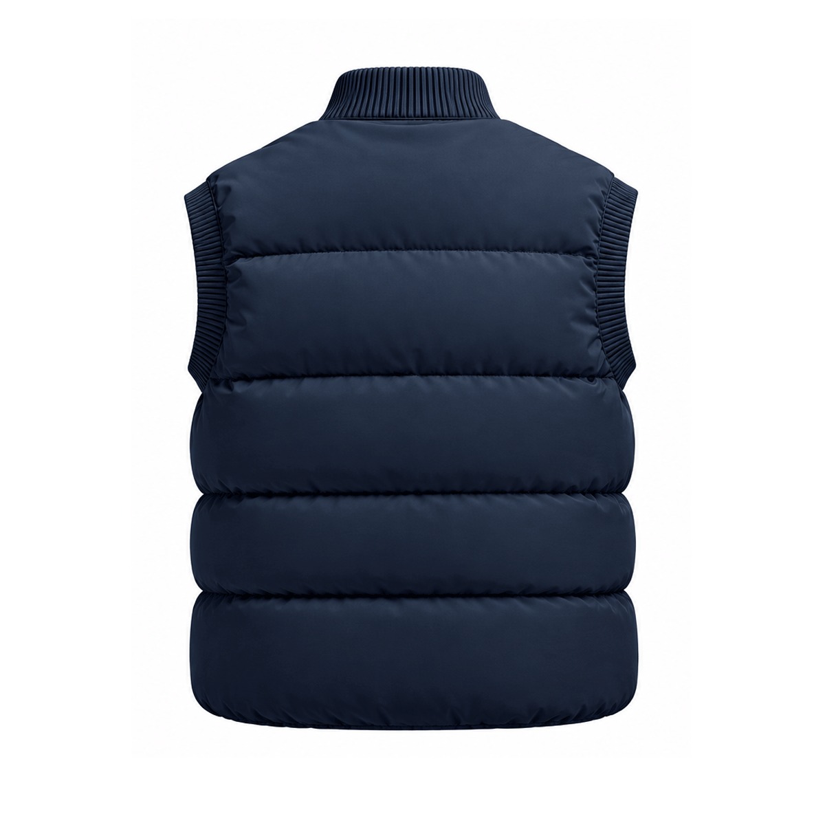 Custom Embroidered Puffer Gilet Vest — Black — Front